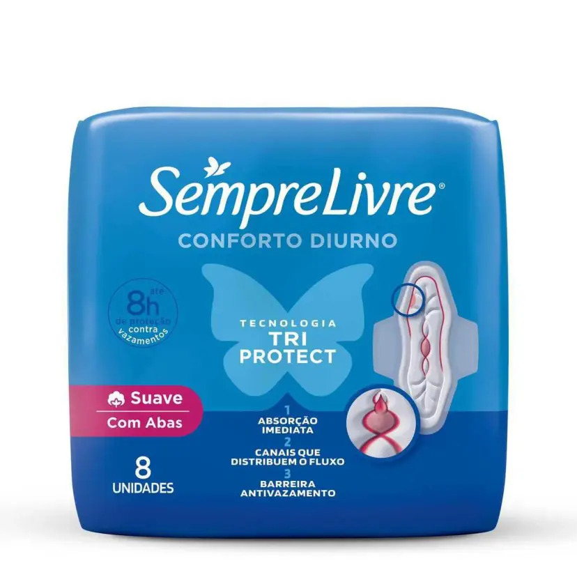 Absorvente Sempre Livre 8 unidades