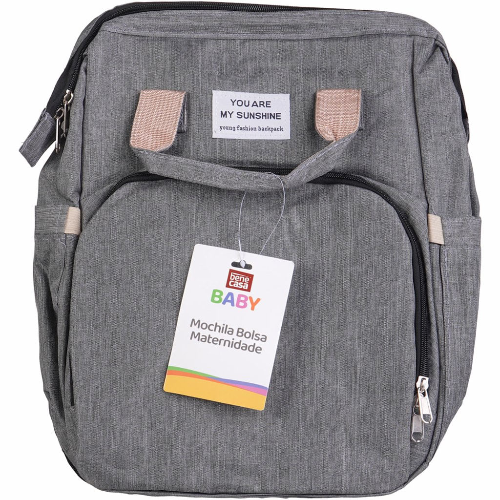 MOCHILA BOLSA MATERNIDADE CINZ