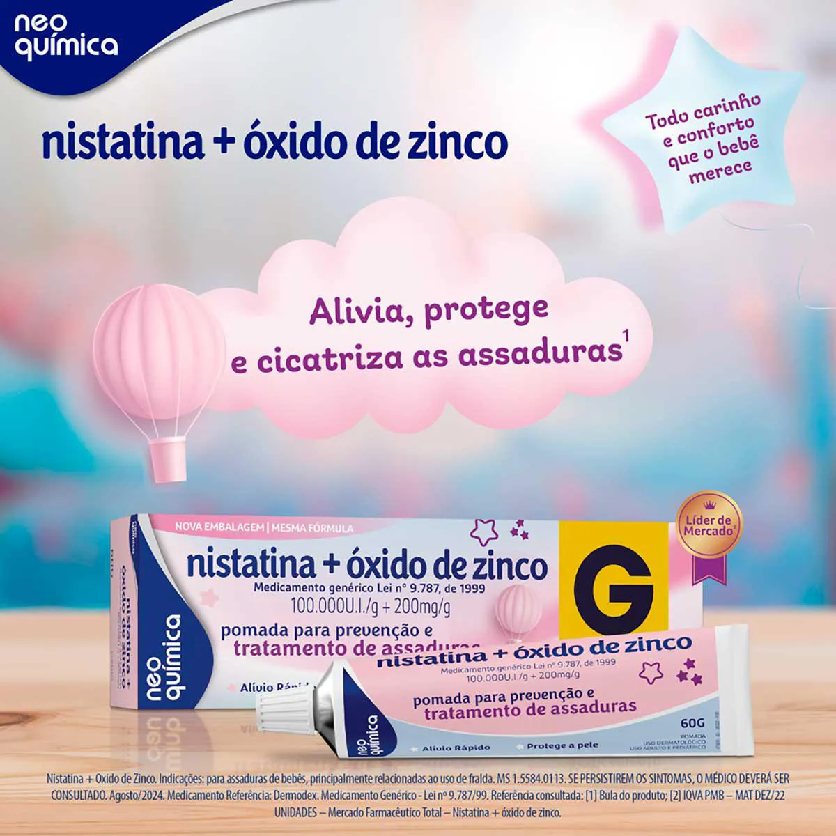 NISTATINA+OX ZINC POM DERM 60G