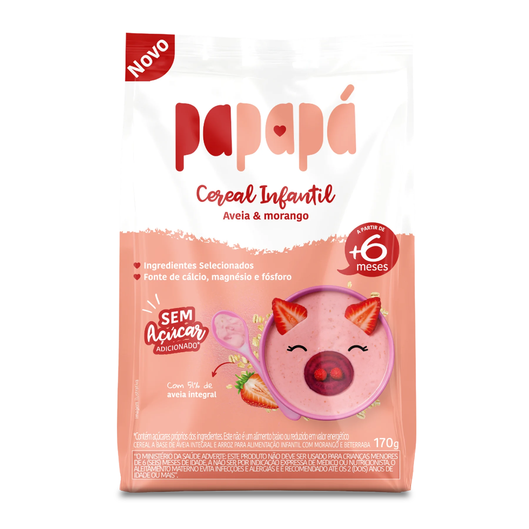 Cereal Infantil Aveia e Morango 170g